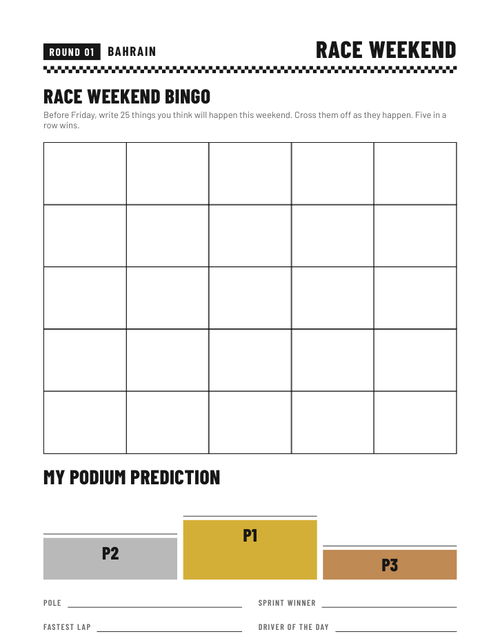 Race Week Companion predictions